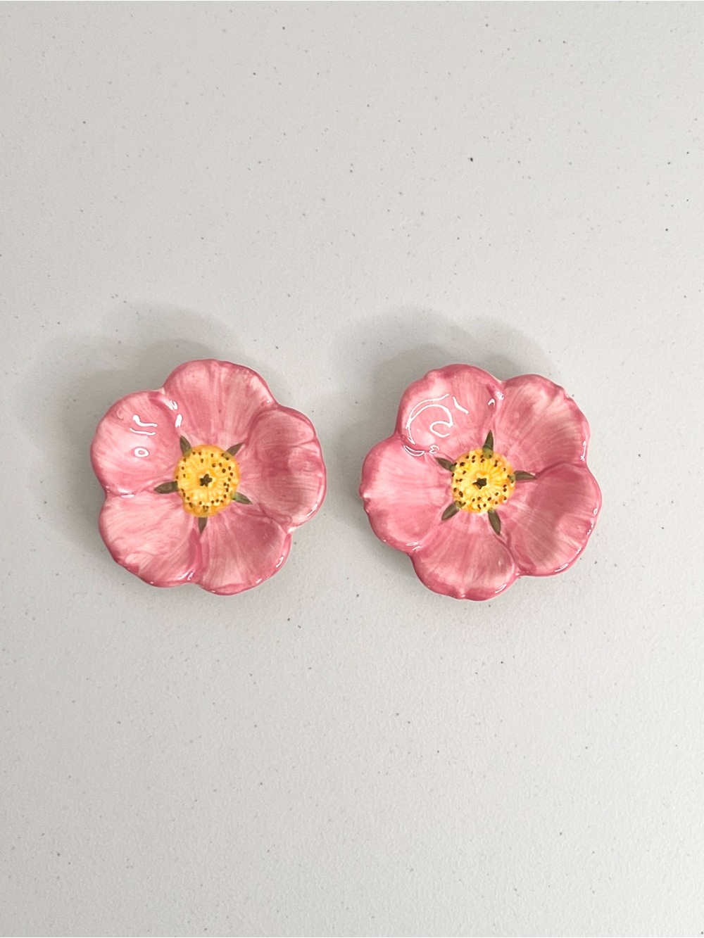 Set of 2 Franciscan Desert Rose Ceramic Ashtray 3.5” Teabag Holders Butter Pats